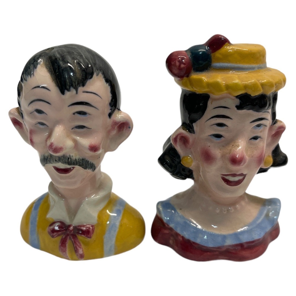 Enesco Rare Salt & Pepper Shakers VTG Vintage‎ Four Eye Made Japan